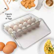 Plastic 18 Cavity Egg Storage Box Or Egg Trays For Refrigerator With Lid & Handles High Quality, Rectangular Egg Tray Box For 18 Egg (1 Pc) - Justgrabit Inc.