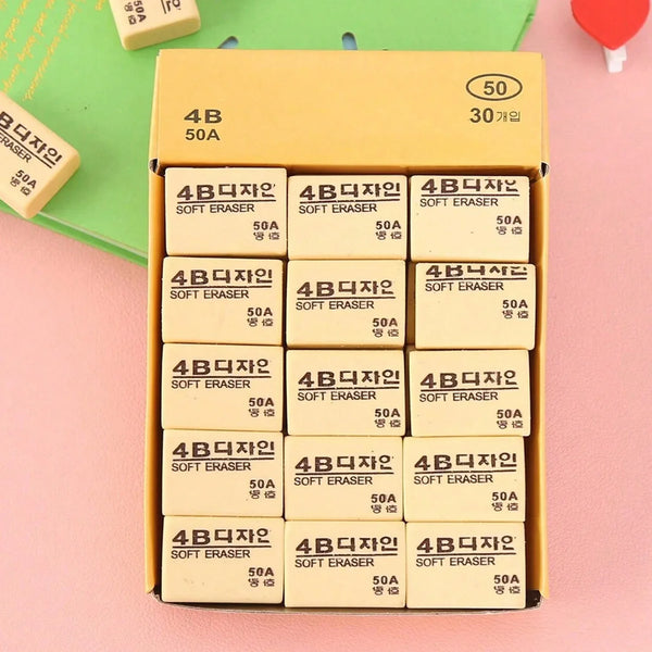 4B Erasers 30 Pack Erasers Yellow Erasers for Kids - justgrabit.in | Just Grab It