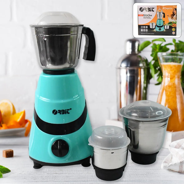 Orbit Mixer Grinder with 3 Stainless Steel Jars - 550w - justgrabit.in | Just Grab It