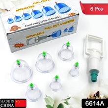 Vacuum Cupping Set 6 Pcs Kit Pull Out a Vacuum Apparatus Therapy Relax Massagers Curve Suction Pumps - justgrabit.in | Just Grab It
