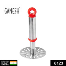Ganesh Potato / Pav Bhaji Masher with Plastic Handle, Silver & Plastic - Oval Pav Masher, Potato 1 - Piece, Smasher Handle, Multicolor - Justgrabit Inc.