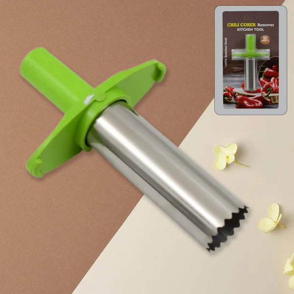 Small Stainless Steel Chili Corer Remover Kitchen Tool (1 Pc) - Justgrabit Inc.