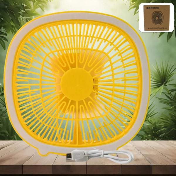 USB PORTABLE MINI DESK FAN WITH LIGHT (1 PC) - justgrabit.in | Just Grab It
