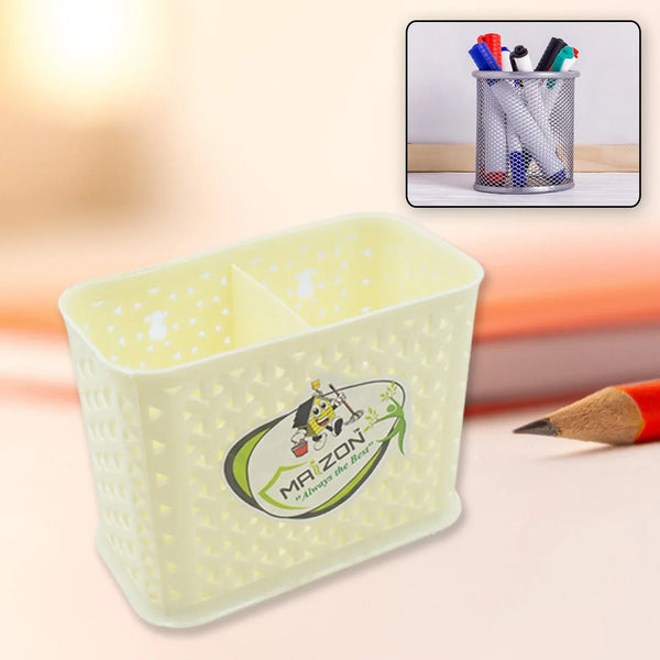 multipurpose Holder for Desk, Plastic Pen Pots Desk Organizers Pots Holder Stationary Supplies for Office, Home, School Non - slip Silicone Bottom - justgrabit.in | Just Grab It