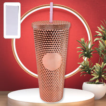 Studded Cup Tumbler Straw Lid - Plastic Double Walled Cold Cup for iced Coffee - justgrabit.in | Just Grab It