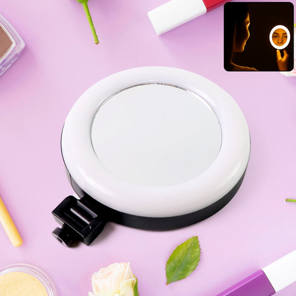 Rechargeable LED Makeup Mirror with Ring Light (1 Pc) - justgrabit.in | Just Grab It
