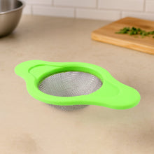 Supermom Stainless Steel Mesh Strainer with Dual Handle Plastic Frame (1 Pc) - justgrabit.in | Just Grab It