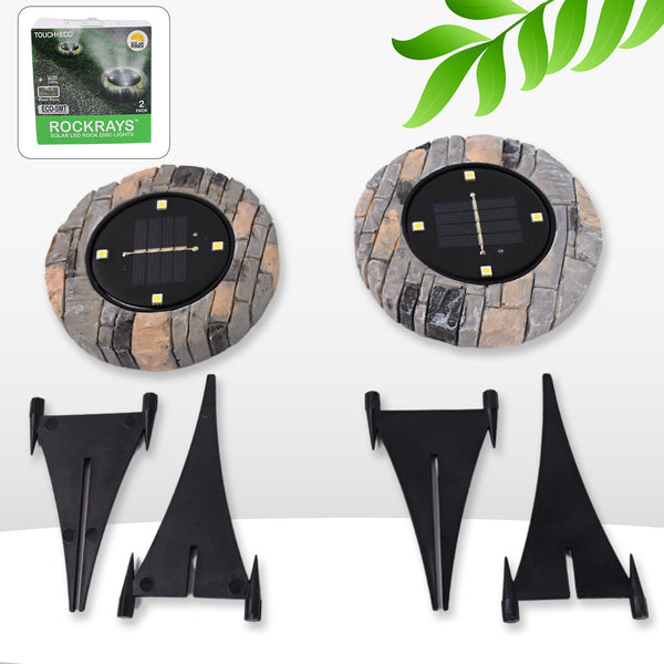Disk Lights Slate – Heavy Duty Outdoor Solar Pathway Lights – 4 LED (2 Pc) - justgrabit.in | Just Grab It