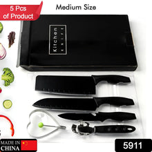 Stainless Steel Chef Knife Set, 5pc Kitchen Cutlery - justgrabit.in | Just Grab It
