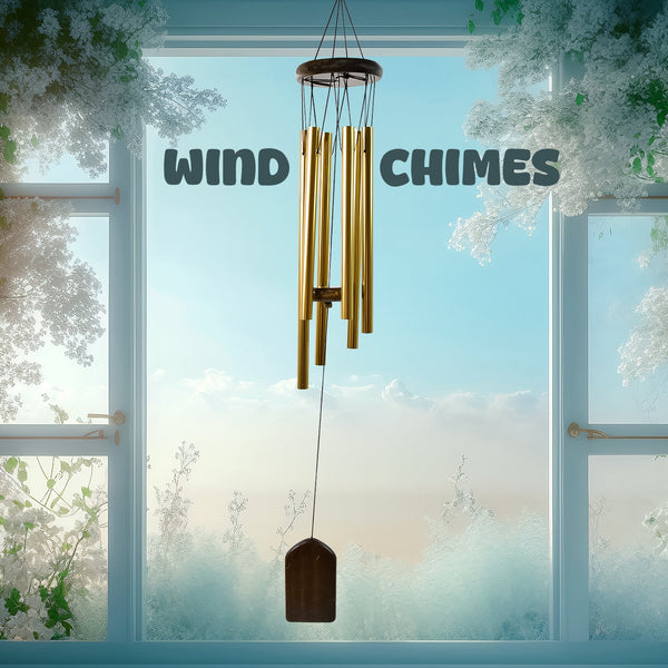 Wind Chime Musical Wind Chime with 6 Tuned Tubes and Hook (1 Pc) - justgrabit.in | Just Grab It