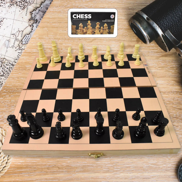 Folding Wooden Chess Board Set (30 × 30 Cm / 1 Set) - justgrabit.in | Just Grab It