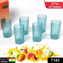 Set of 6 Unbreakable Transparent Plastic Water Glasses (300ml) - justgrabit.in | Just Grab It
