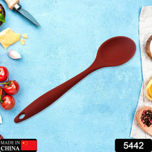 HEAT RESISTANT SILICONE BASTING SPOON NON - STICK SPOON HYGIENIC SOLID COATING COOKWARE KITCHEN TOOLS (27CM) - justgrabit.in | Just Grab It