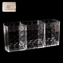 Elegant Crystal - Effect 3 - Compartment Acrylic Makeup Brush Holder (1 Pc) - justgrabit.in | Just Grab It