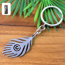 Stylish Stainless Steel Peacock Feather Keychain (1 Pc) - justgrabit.in | Just Grab It
