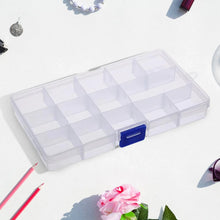 15 - Grid Clear Plastic Jewelry Organizer Box with Dividers (1 Pc) - Justgrabit Inc.