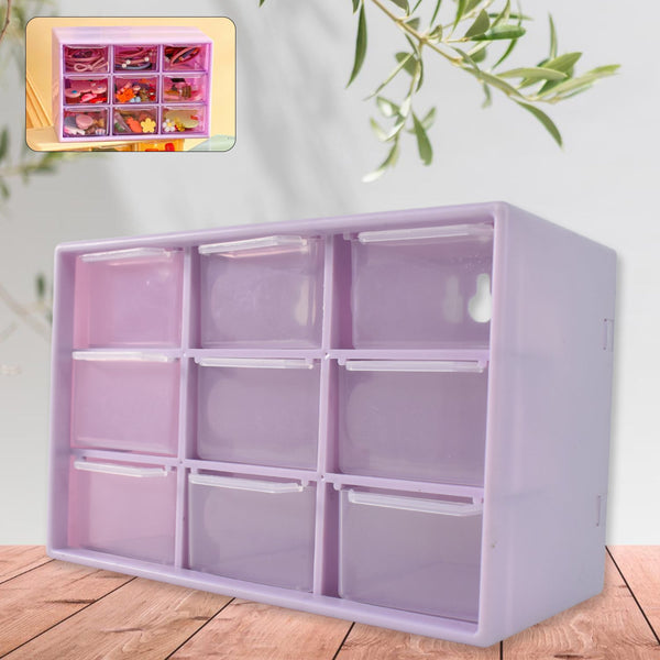 Plastic Compact Drawer Organizer for Jewellery (9 Compartment) - justgrabit.in | Just Grab It