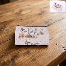 Small Paris Print Zipper Coin & Stationery Pouch (1 Pc) - justgrabit.in | Just Grab It