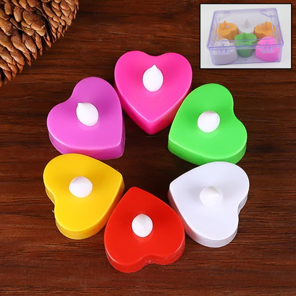 LED Tealights, Smokeless Plastic Decorative Candles, Diwali (Pack Of 6 / Multicolor) - justgrabit.in | Just Grab It