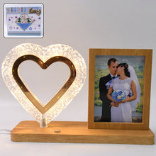 Heart Shape Cystal Led Lamp & Photo Frame Night Lamp | Wedding Gift | love couple - justgrabit.in | Just Grab It