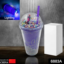 Design Printed Sipper Bottle With Toy, LED Glow Light, Double Wall Sipper Glass Water Bottle , Sipper Bottle With Straw For Girls And Kids for Boys and Girls School/Tuition/Gym (Pack of 1) - justgrabit.in | Just Grab It