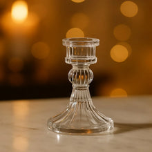 Elegant Crystal Glass Candle Holder Stand (1 Pc) - justgrabit.in | Just Grab It
