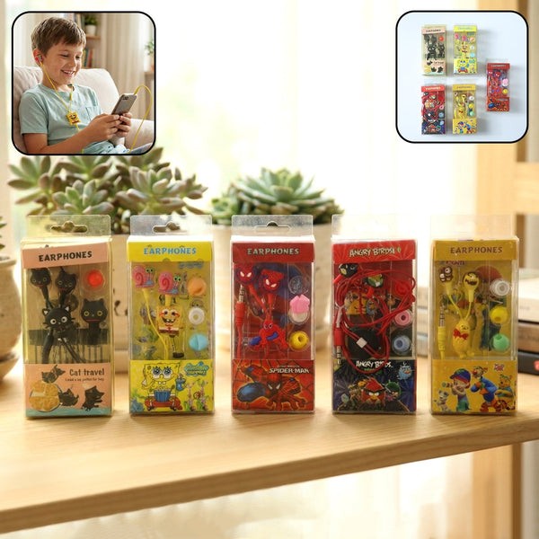 Kids Cartoon - Themed Wired Earphones (1 Pc) - justgrabit.in | Just Grab It