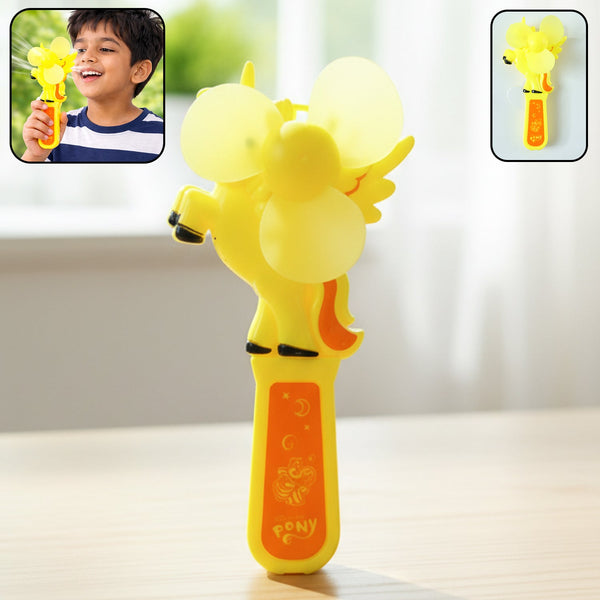 Hand Press Mini Portable Cartoon Fan Toy (1 PC, Mix Color & Design) - justgrabit.in | Just Grab It