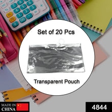 20 Pc Transparent Pouch For Carrying Stationary Stuffs And All By The Students. - Justgrabit Inc.