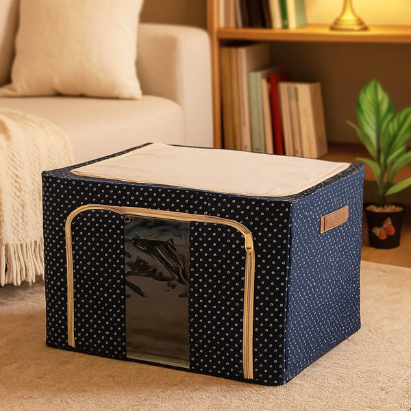 Foldable Steel-Frame Clothes Storage Box - (50x40 Cm) - Justgrabit Inc.