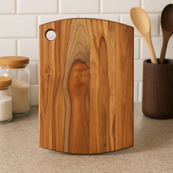 Supermom Premium Teak Wood Chopping Board for Kitchen (1 Pc) - Justgrabit Inc.