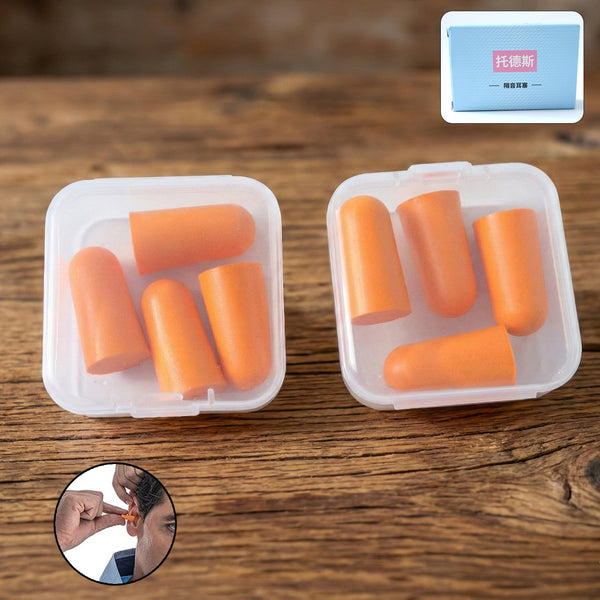 Soft Foam Noise Reduction Ear Plugs with Storage Case (4 Pair / 8 Pcs) - justgrabit.in | Just Grab It