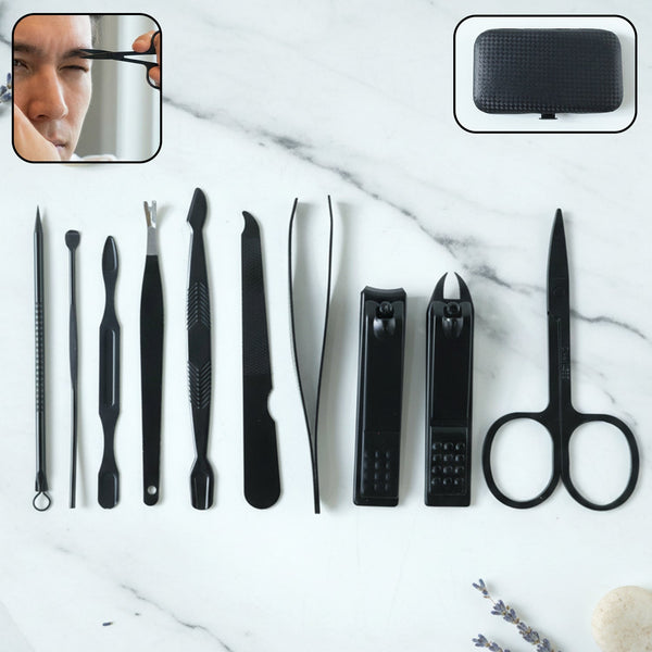 10 in 1 Professional Manicure Pedicure Grooming Kit - justgrabit.in | Just Grab It