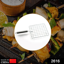 Square Stainless Steel Barbecue Grill with Steel Handle - Justgrabit Inc.