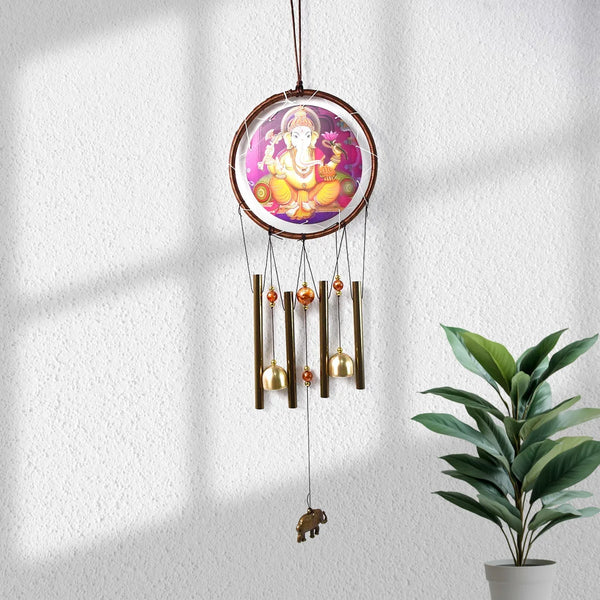 Lord Ganesh Wind Chimes Outdoor Hanging Wind Chime (1 Pc) - Justgrabit Inc.