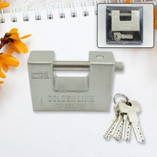 94mm Stainless Steel Padlock: Rectangular, Hardened Steel, 5 Keys - Justgrabit Inc.