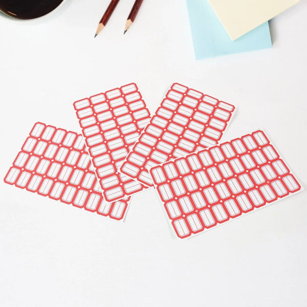 Multipurpose Blank Label Sticker Sheets Red Border Self - Adhesive Writable Stickers for Bottles (50 Sheet) - Justgrabit Inc.