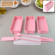 Eco - Friendly 3 - Layer Stackable Lunch Box Set with Cutlery - justgrabit.in | Just Grab It