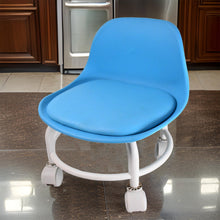Plastic Low Round Rolling Stool with Wheels Pedicure Stool (1 pc / Mix Color) - justgrabit.in | Just Grab It