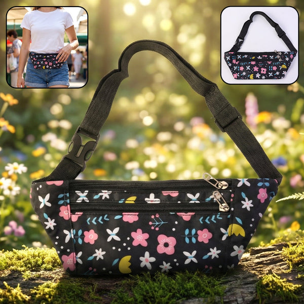 Floral Print Adjustable Waist Bag / Fanny Pack (1 Pc) - justgrabit.in | Just Grab It