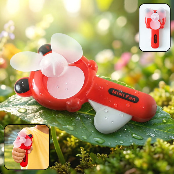 Hand Press Mini Portable Fan Toy (1 Pc, Mix Color & Design) - justgrabit.in | Just Grab It