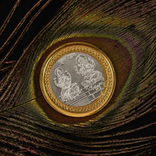 Premium Gold & Silver Dual - Tone Religious Coin with Lakshmi Ganesh Design - Justgrabit Inc.