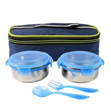 Bite Lunch Box, with Insulated Fabric Lunch Bag & Plastic Spoon, Fork - justgrabit.in | Just Grab It