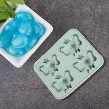 Silicone Cartoon Shape 4 Grid Ice Cube Tray Ice Cube Molds Trays Small Cubes Tray For Fridge, Flexible Silicon Ice Tray (1 pc) - Justgrabit Inc.