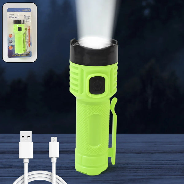 4 Modes Super Bright Led Torch High Lumens Fast Charging Flashlight / Torch (1 Pc) - Justgrabit Inc.