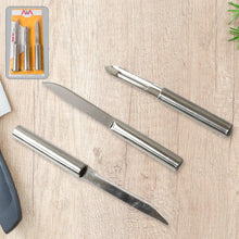Stainless Steel Multipurpose Sharp Cutting Knife with Non - Slip Handle for Fruit, Meat and Vegetable Chopping (Pack Of 3) - Justgrabit Inc.