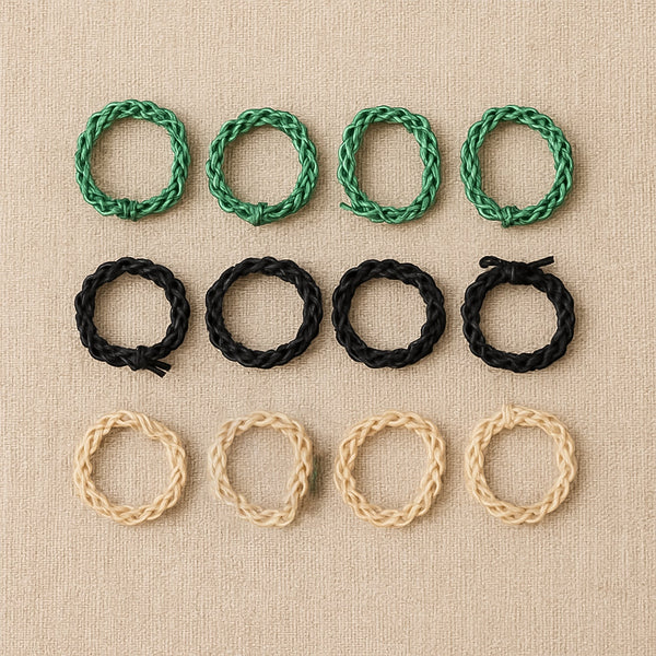Braided Elastic Hair Bands Set (12 Pc) - justgrabit.in | Just Grab It