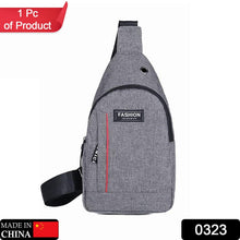 Waterproof Anti - Theft Crossbody Fanny Pack USB Charging & Earphone Hook (Grey/Blue) - justgrabit.in | Just Grab It