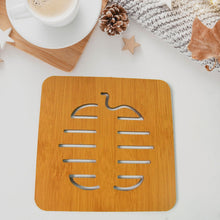 Square Bamboo Wood Table Place mat Hot Pot Cup Mat Tea Coaster(14×14 Cm / 1 Pc) - justgrabit.in | Just Grab It