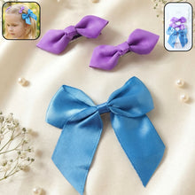 Elegant Satin Ribbon Bow Hair Clips Set (3 Pc) - justgrabit.in | Just Grab It